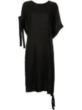 Y's buttoned side-tie midi dress - Black