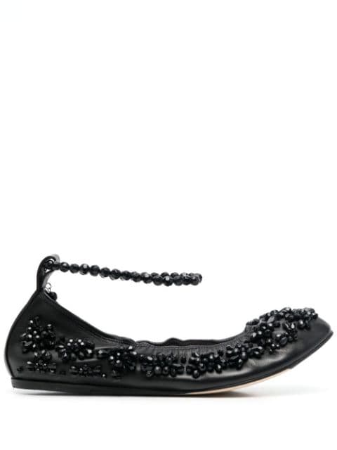 bead-embellished ballerina shoes