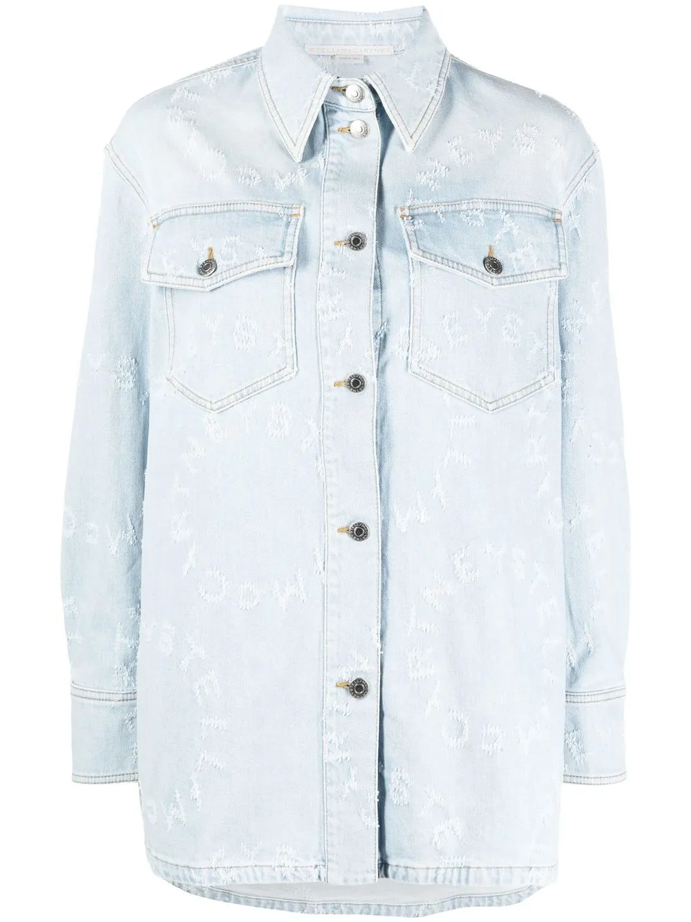 

Stella McCartney camisa de mezclilla con logo y láser - Azul