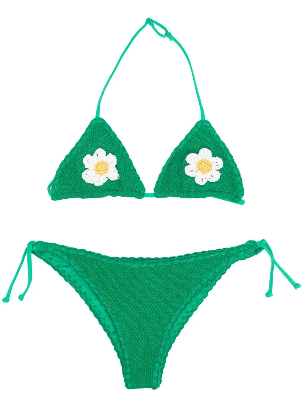 

MC2 Saint Barth Kids bikini de crochet con motivo floral - Verde