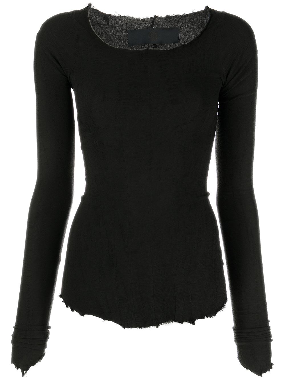 

Marc Le Bihan textured raw-edge top - Black