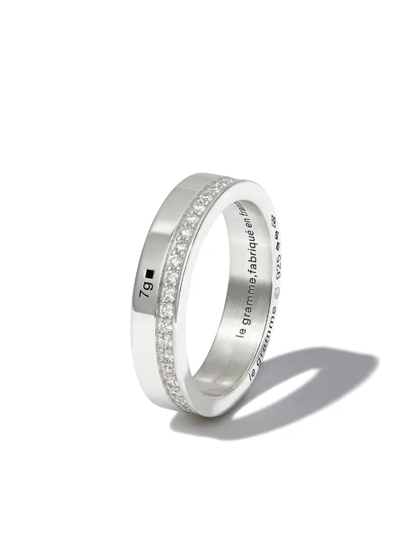 Le Gramme 7g Diamond Line Polished Band Ring | Silver