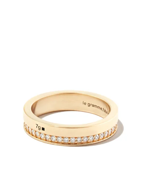 Le Gramme 18kt yellow gold 7g diamond line polished band ring