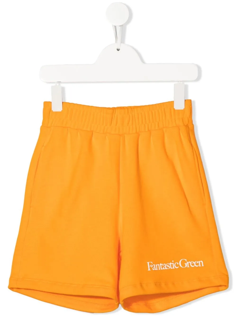 

MSGM Kids shorts con texto estampado - Naranja