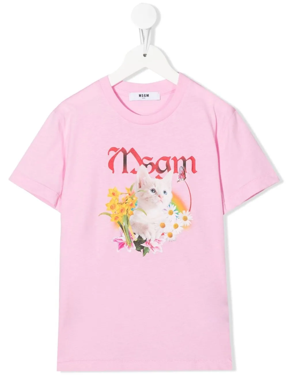 

MSGM Kids playera con estampado gráfico - Rosado