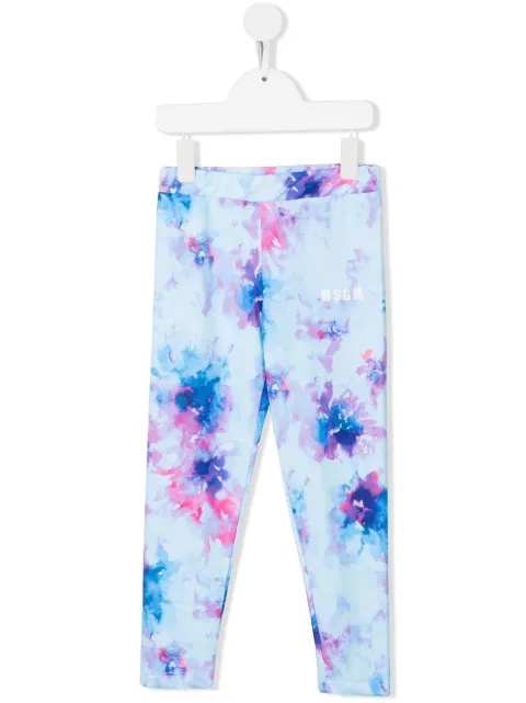 MSGM Kids tie-dye print leggings