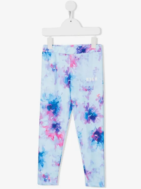 MSGM Kids tie-dye print leggings