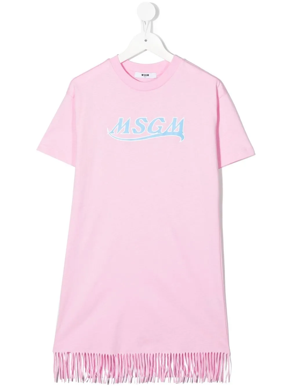 

MSGM Kids vestido estilo playera con logo estampado - Rosado