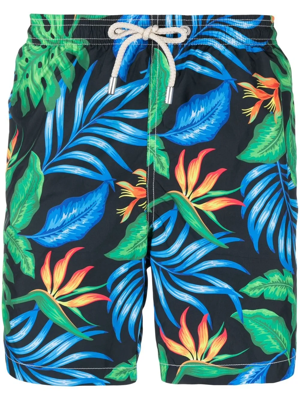 

MC2 Saint Barth shorts de playa con estampado tropical - Negro