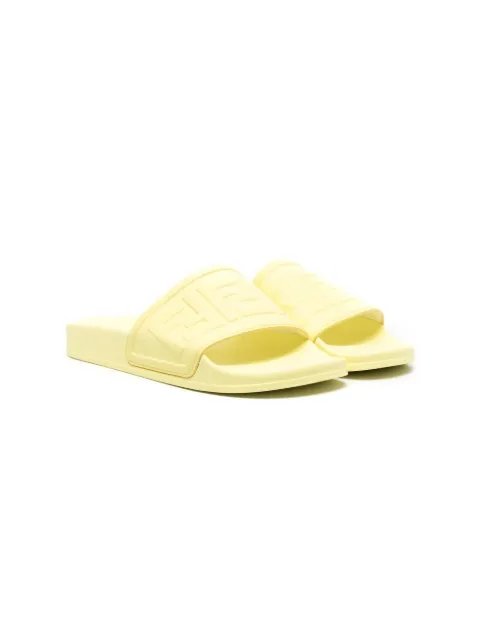 Fendi Kids TEEN FF-embossed pool slides