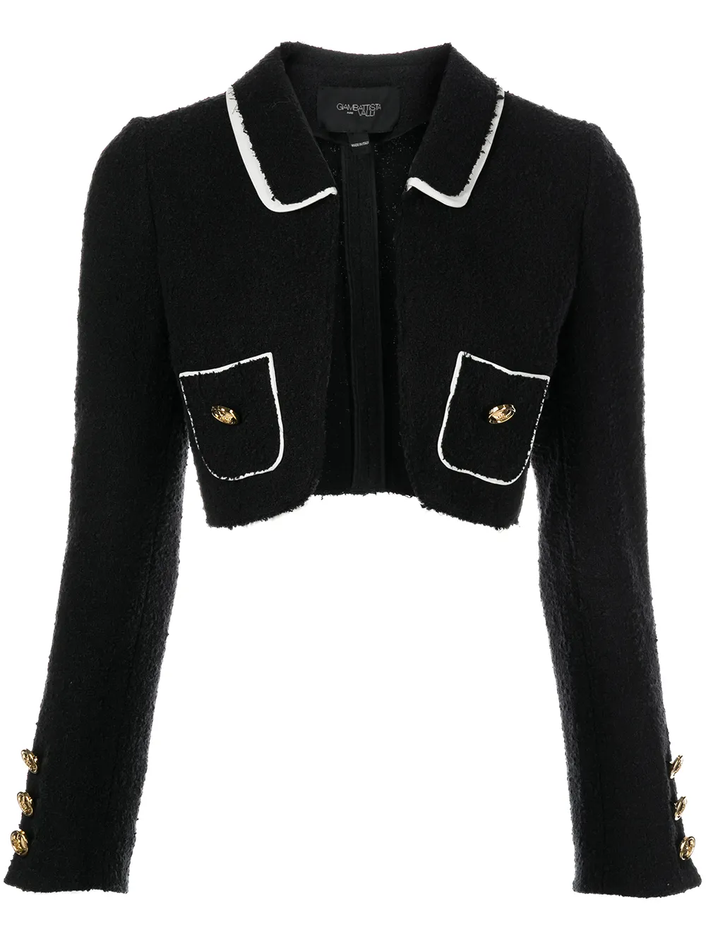 

Giambattista Valli cropped tweed jacket - Black