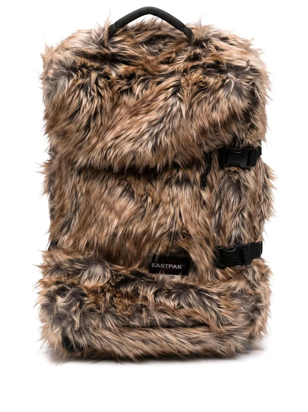 

MM6 Maison Margiela logo-patch faux-fur suitcase - Brown