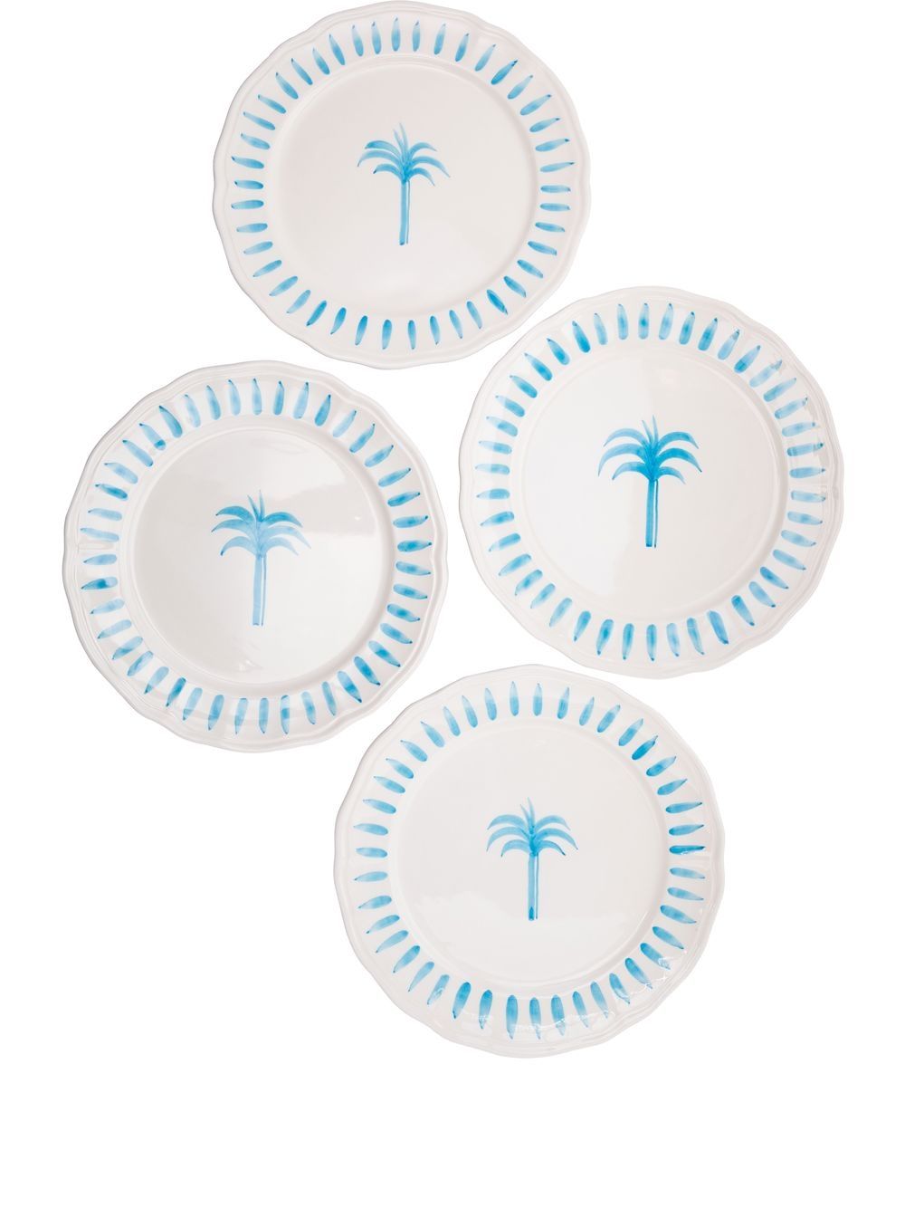 

Les-Ottomans The Palms set of four ceramic plates - Neutrals