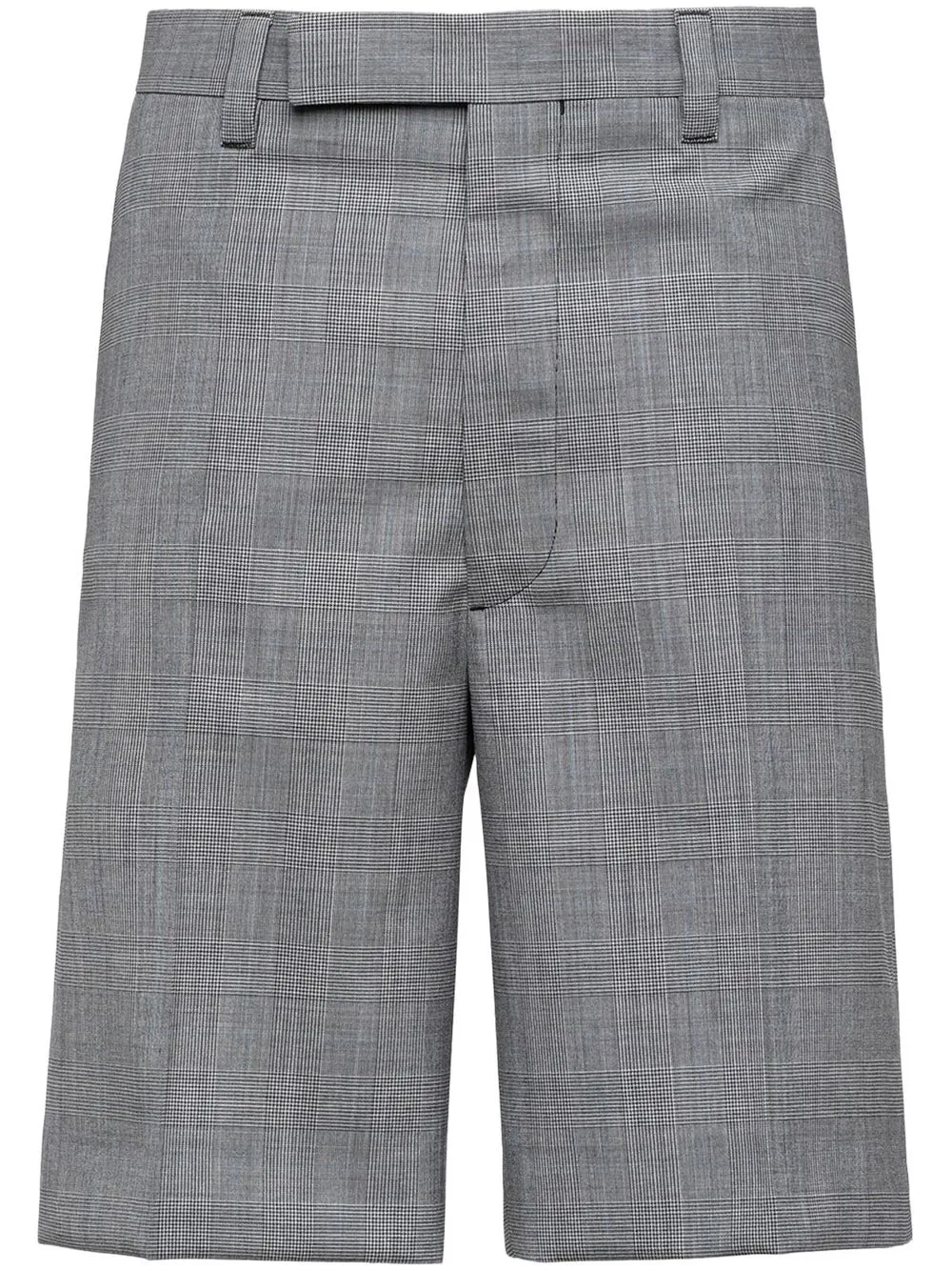 Prada Check-pattern Bermuda Shorts In Grau