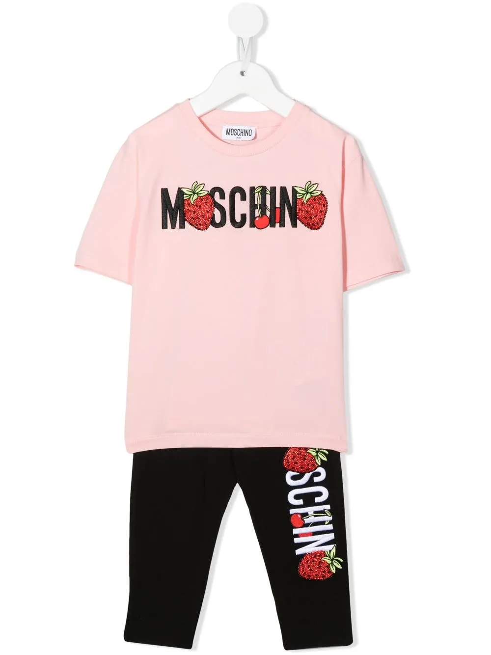 

Moschino Kids pantalones con logo estampado - Rosado