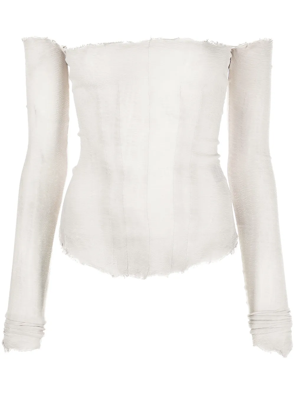 

Marc Le Bihan cold-shoulder fitted bodice - White