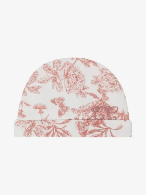 Tartine Et Chocolat botanical-print embroidered-logo beanie