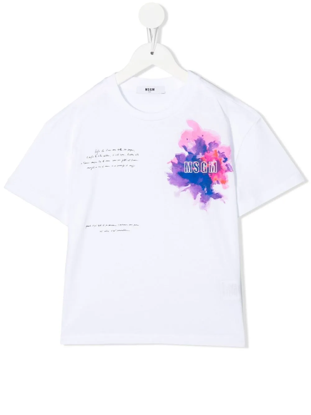 

MSGM Kids playera con logo estampado - Blanco