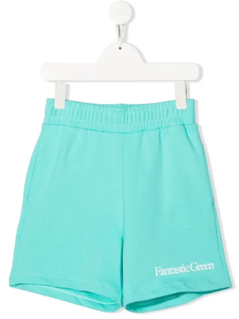 MSGM Kids shorts con texto estampado