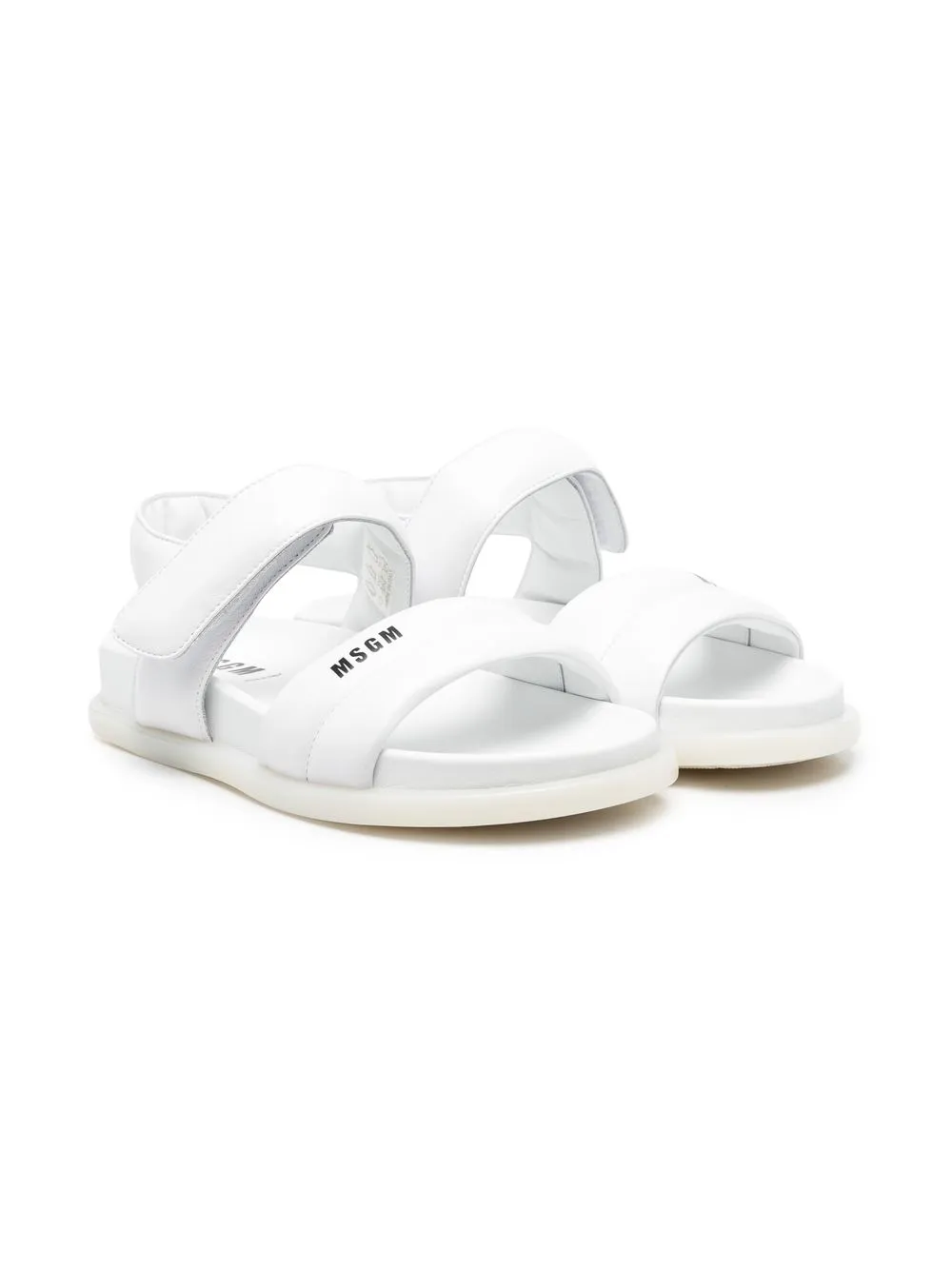 

MSGM Kids sandalias con logo estampado - Blanco