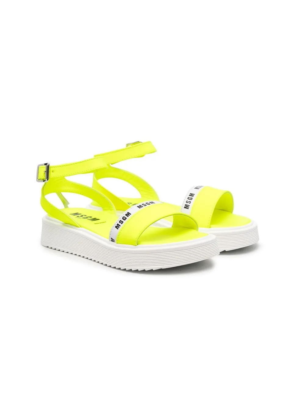 

MSGM Kids sandalias con logo estampado - Amarillo