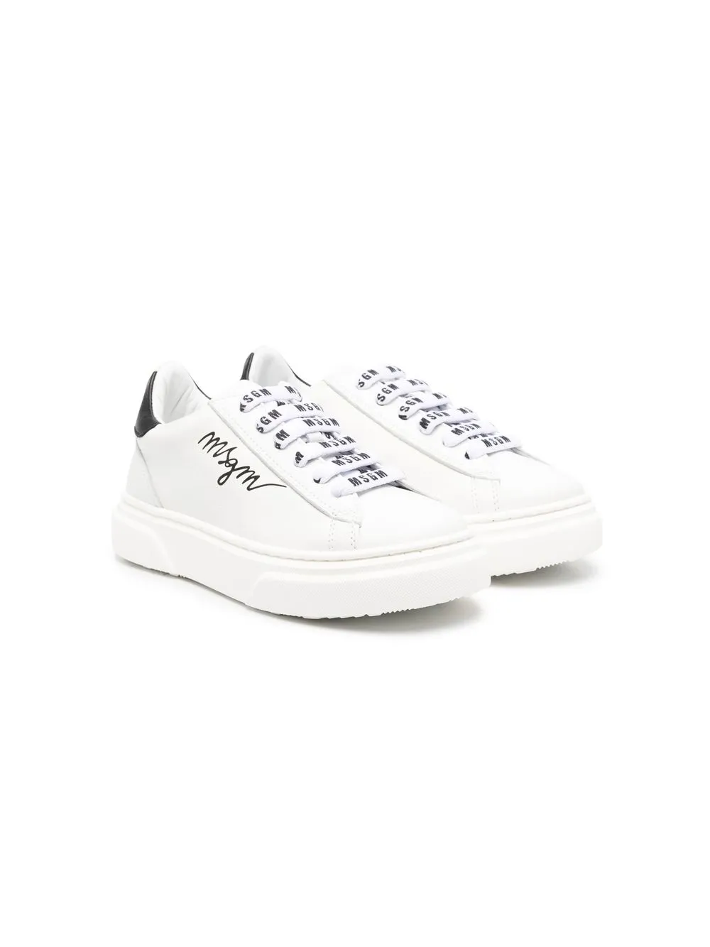 

MSGM Kids tenis con logo estampado - Blanco