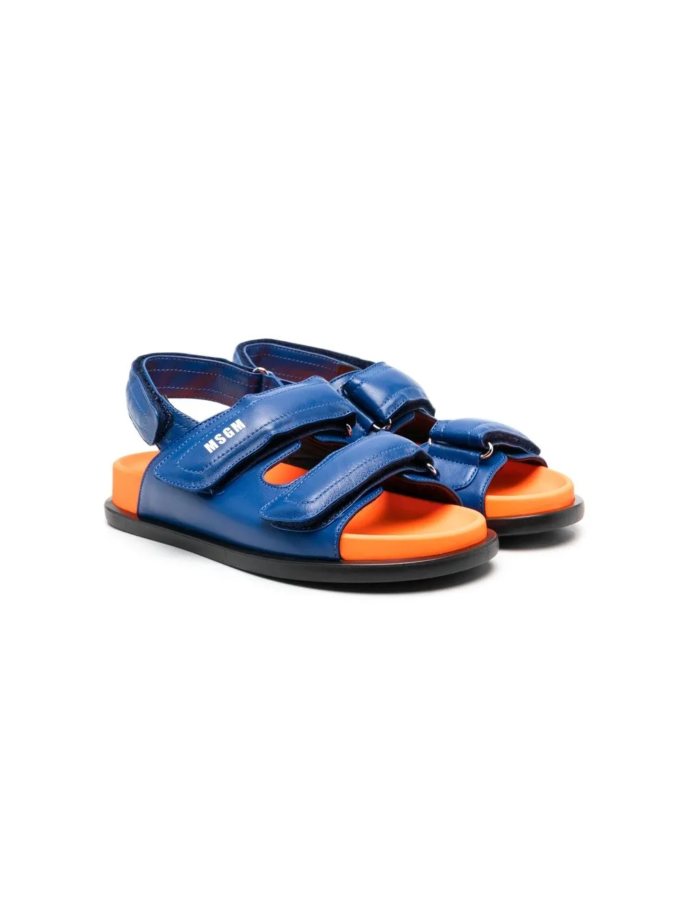 

MSGM Kids colour-block leather sandals - Blue