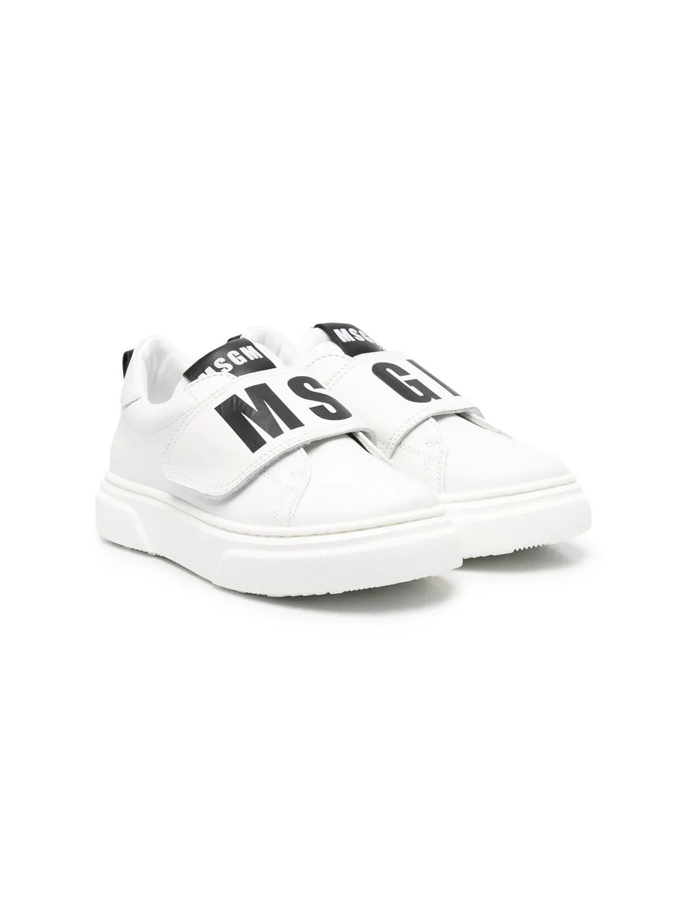 

MSGM Kids tenis con logo estampado - Blanco