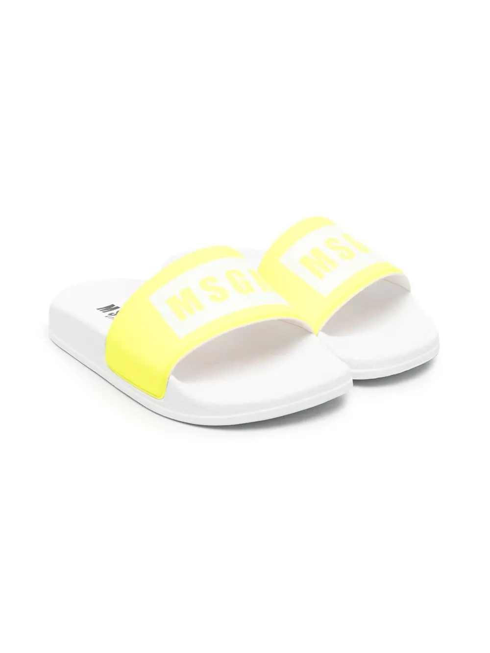 

MSGM Kids sandalias slip-on con logo estampado - Blanco