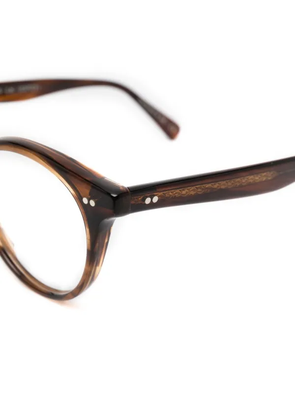 Oliver Peoples ラウンド眼鏡フレーム | ブラウン | FARFETCH JP