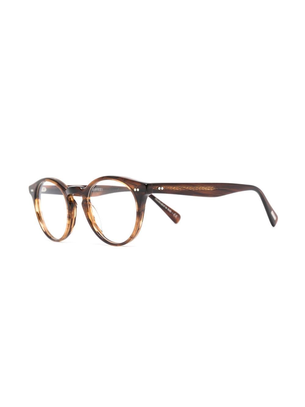 Oliver Peoples Bril met rond montuur - Bruin