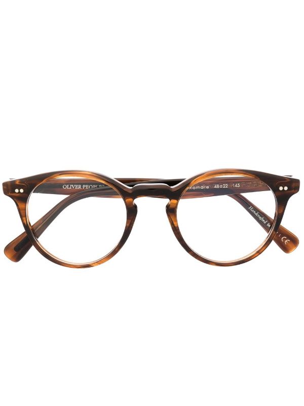 Oliver Peoples ラウンド眼鏡フレーム | ブラウン | FARFETCH JP