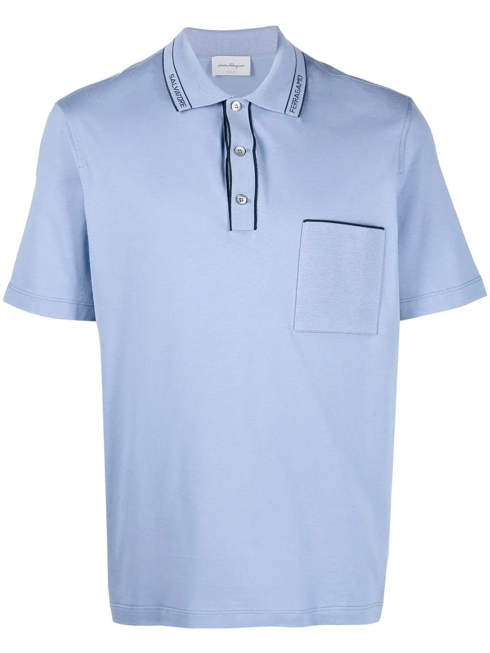 

Salvatore Ferragamo playera tipo polo con ribete del logo - Azul