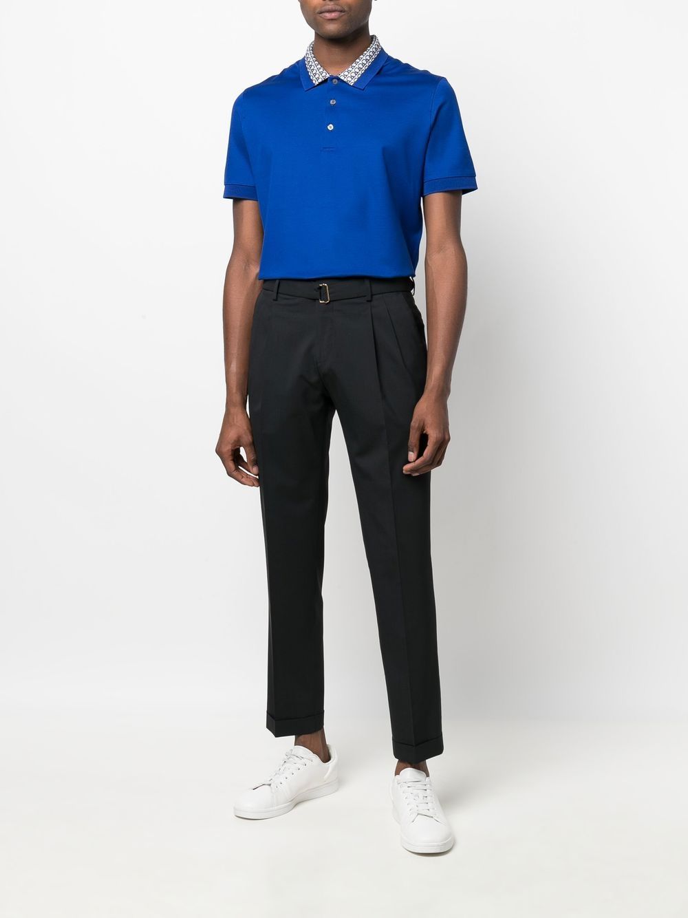 Ferragamo Poloshirt met Gancini afwerking - Blauw