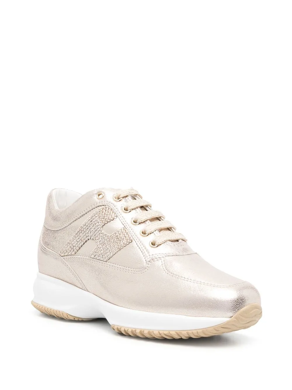 Hogan Interactive metallic sneakers - Beige