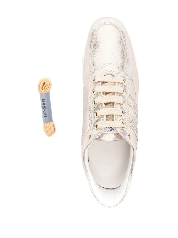 Hogan Interactive Metallic low-top Sneakers Neutrals FARFETCH JO