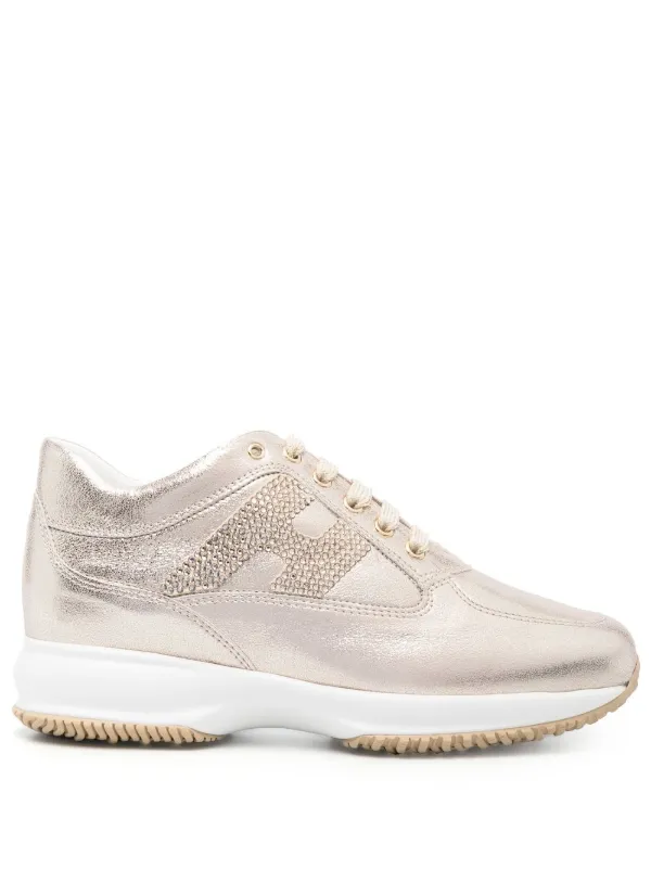 Hogan Interactive Metallic low-top Sneakers Neutrals FARFETCH