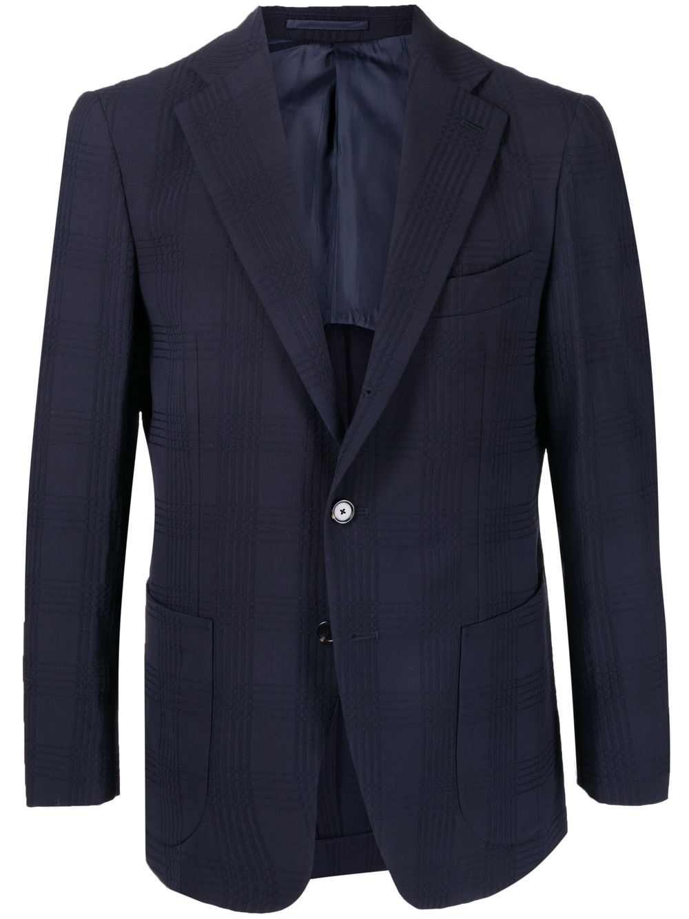 

Man On The Boon. blazer con botones y cuadros estampados - Azul