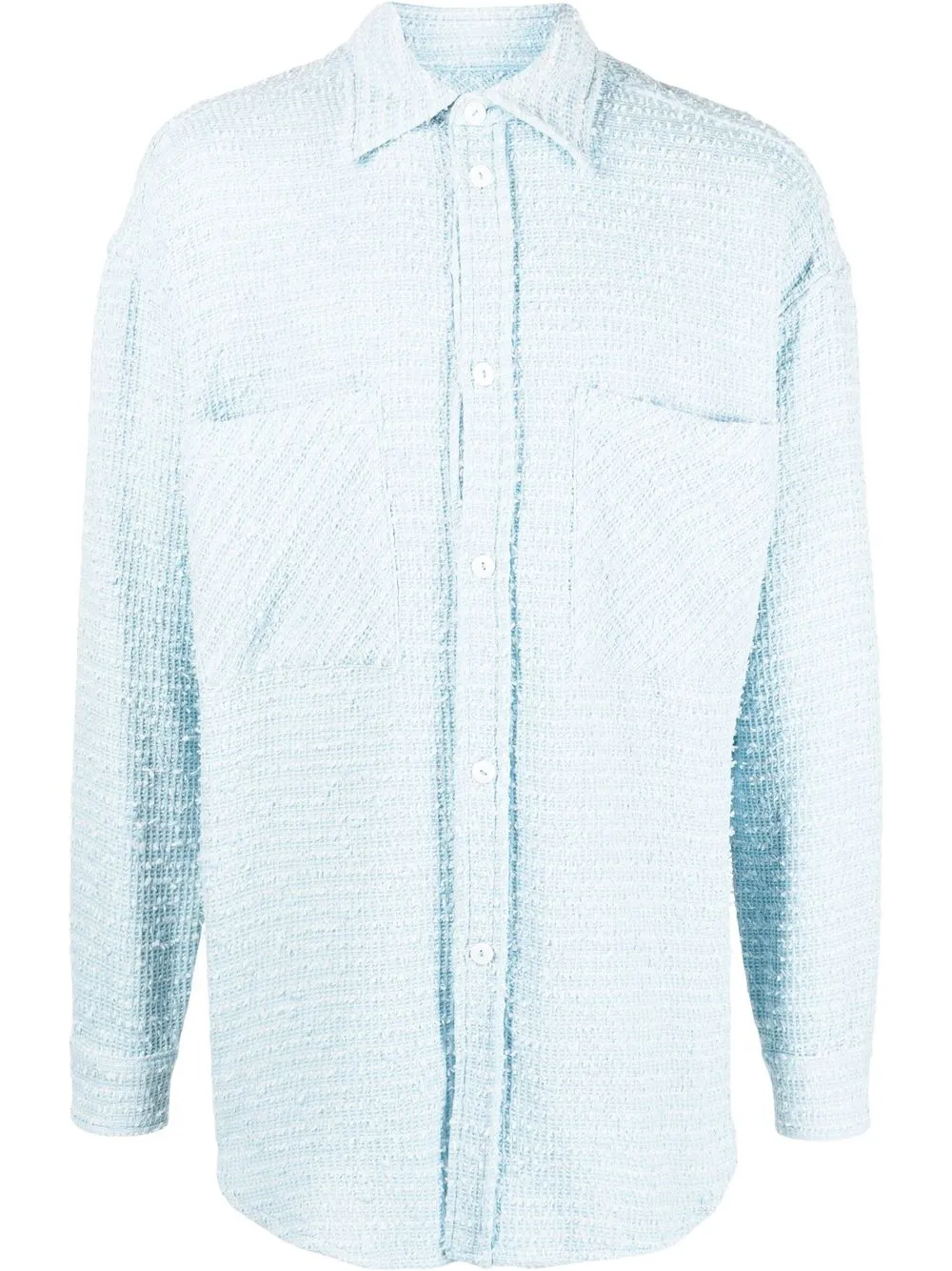 

Faith Connexion long-sleeved bouclé over-shirt - Blue