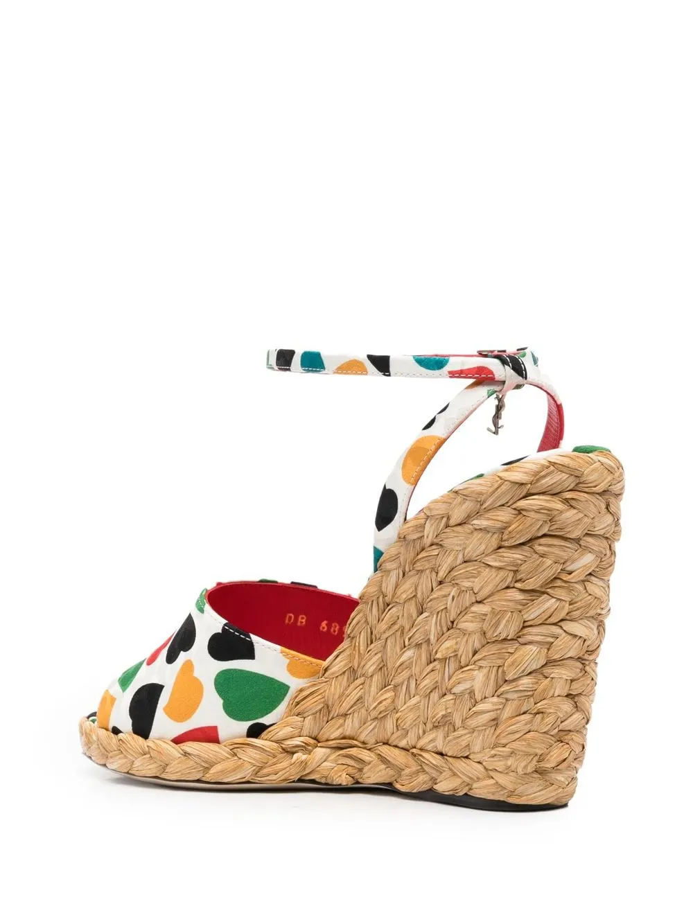 Shop Saint Laurent Paloma Wedge Espadrille Sandals In White