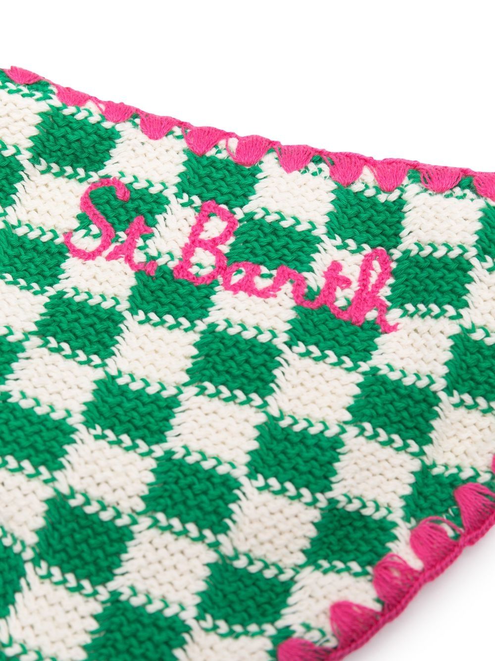 Shop Mc2 Saint Barth Check-print Crochet Bikini In Green