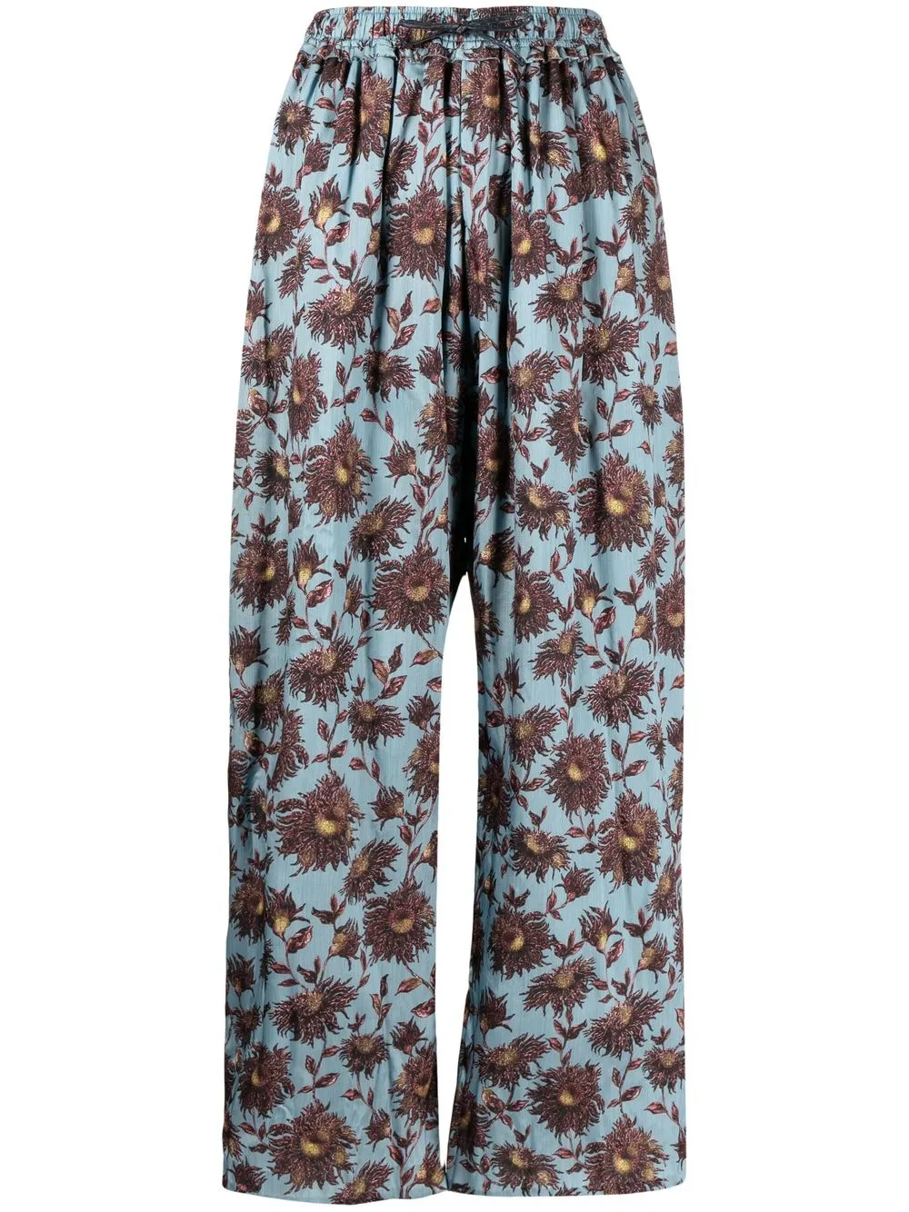 

Muller Of Yoshiokubo pantalones rectos con estampado floral - Azul