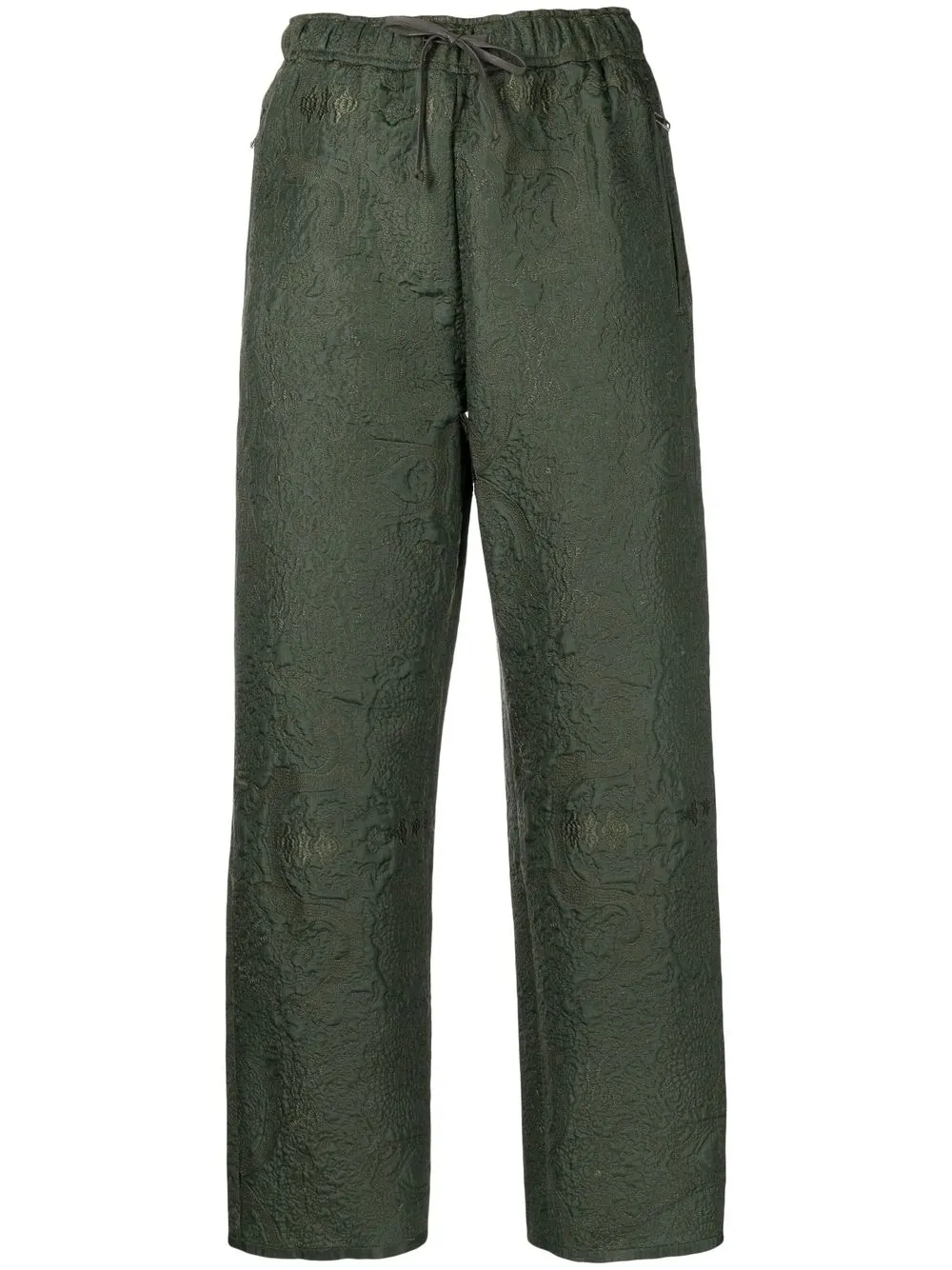 

Muller Of Yoshiokubo pantalones rectos con motivos en jacquard - Verde