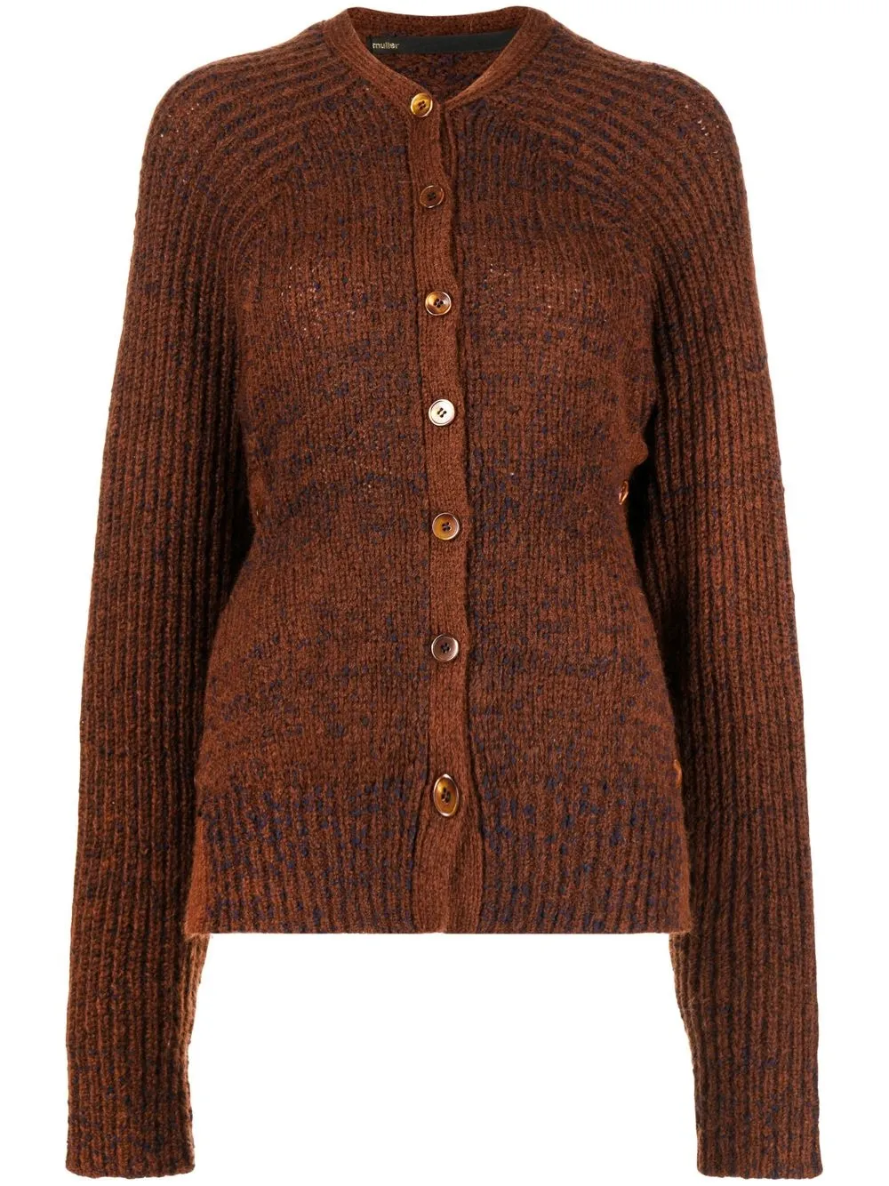 

Muller Of Yoshiokubo ribbed V-neck cardigan - Brown