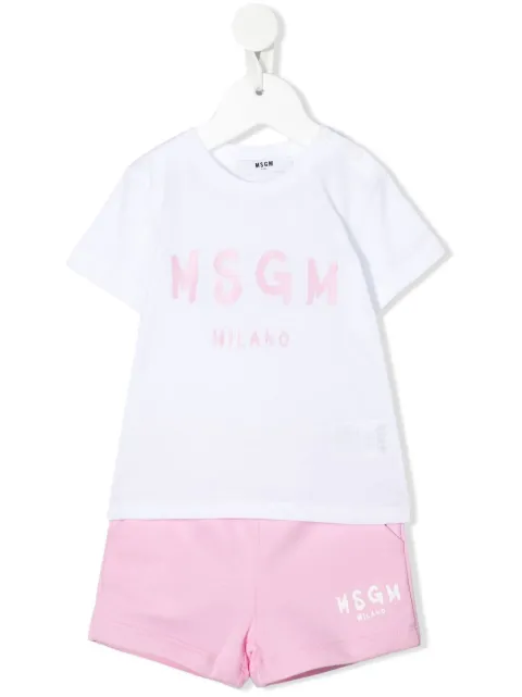 Msgm Kids طقم بشورت وطبعة شعار الماركة