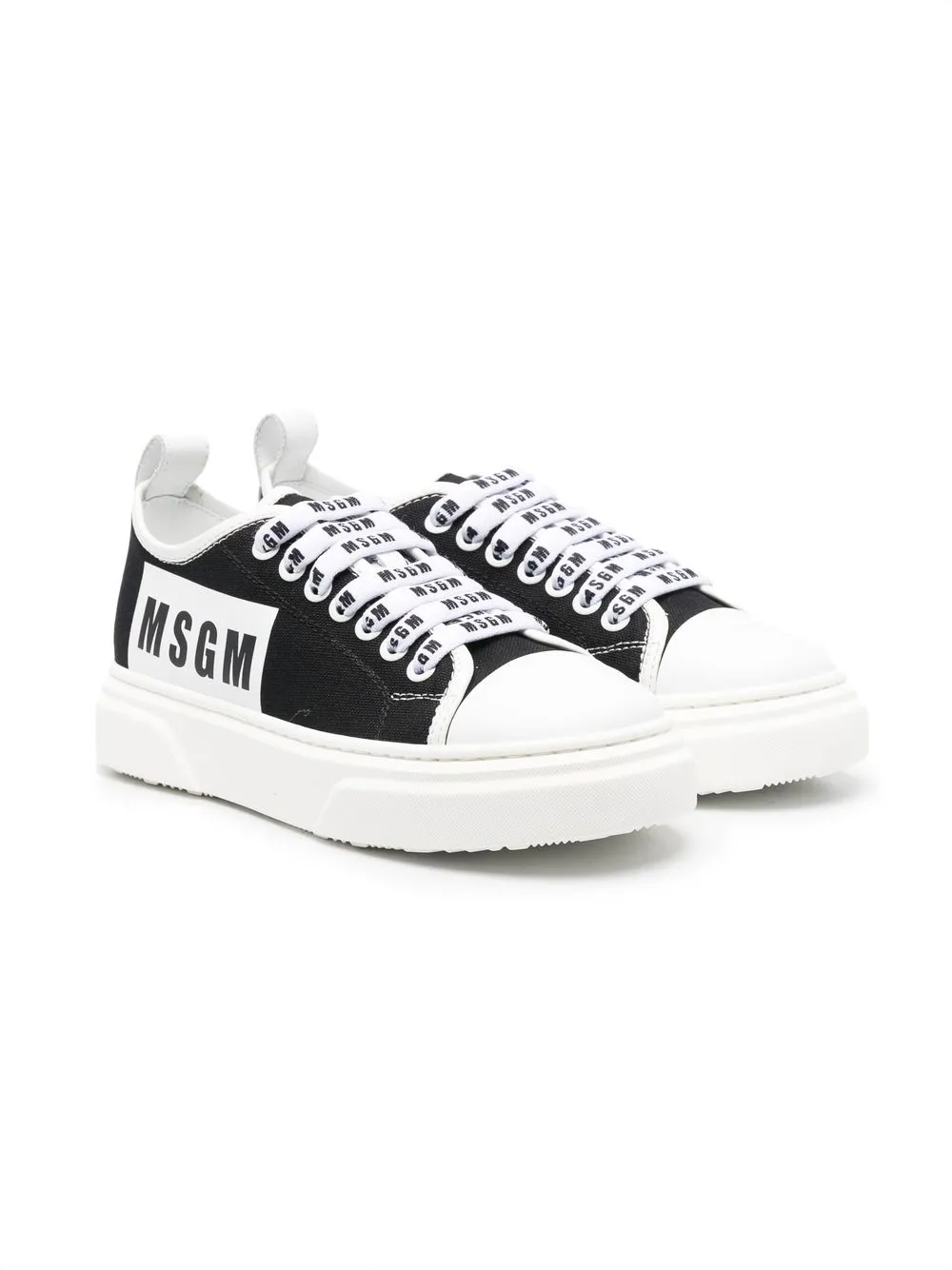 

MSGM Kids TEEN logo-print low-top sneakers - Black