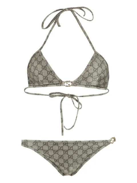 Gucci bikini estilo triángulo con estampado GG Supreme