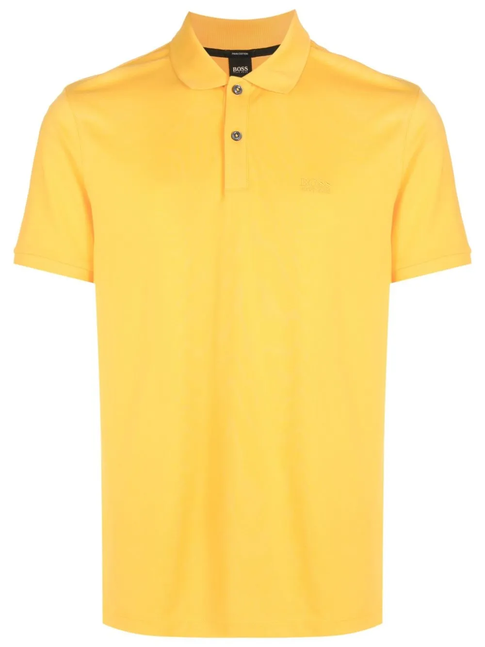 

BOSS playera tipo polo con logo bordado - Amarillo