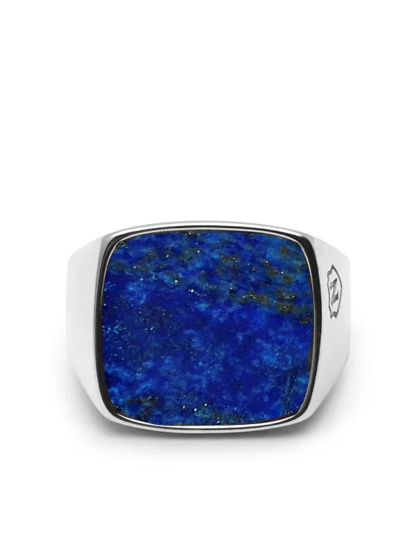 Nialaya Jewelry Blue Lapis Signet Ring 