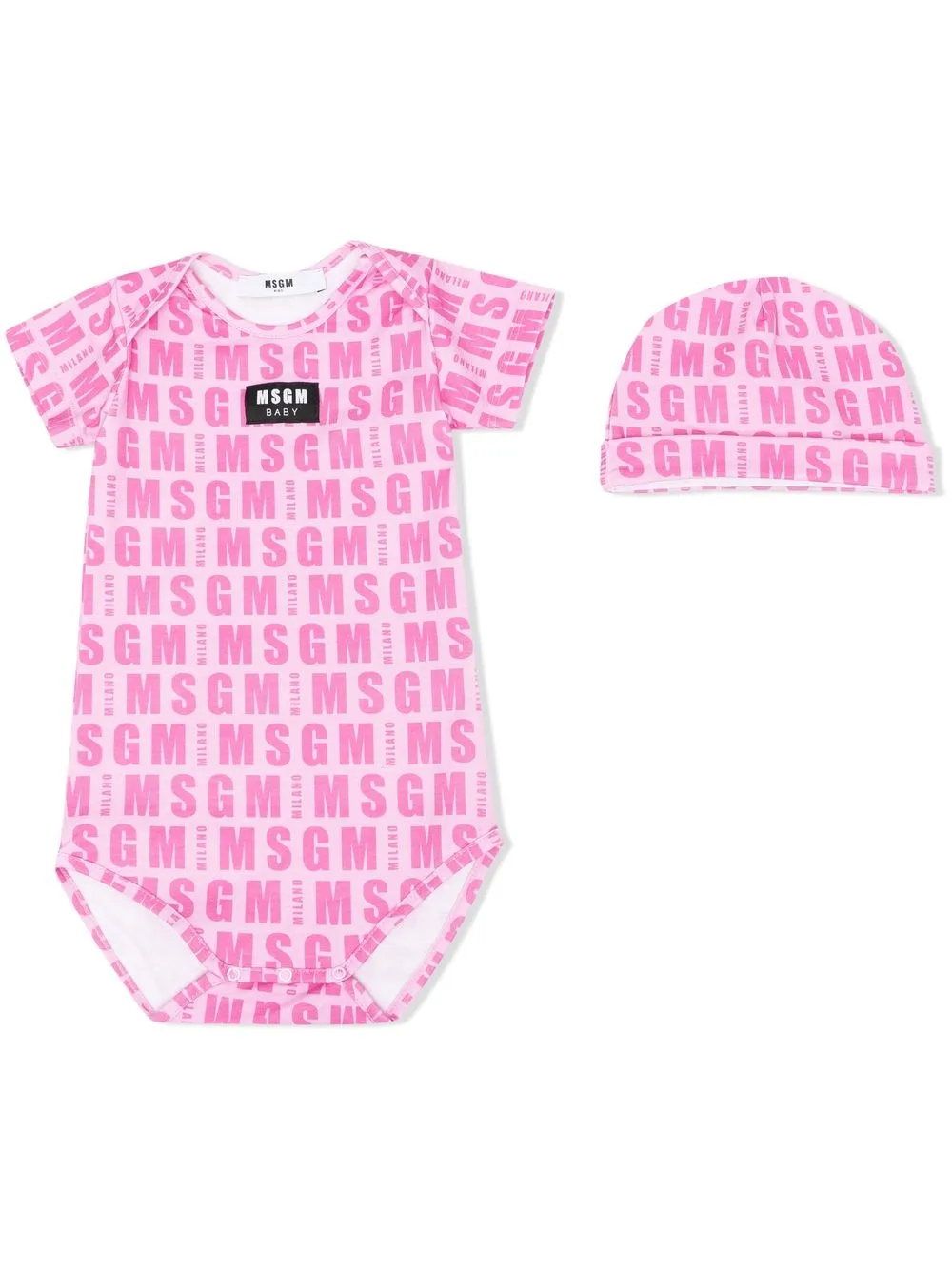 

MSGM Kids body con monograma estampado - Rosado